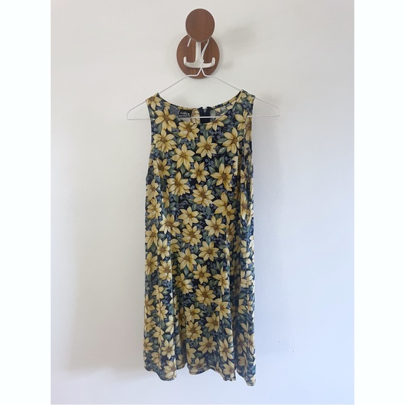 Vintage 90s My Michelle Raton Flouncy Floral Zip up Dress- Size S/M - Picture 1 of 6